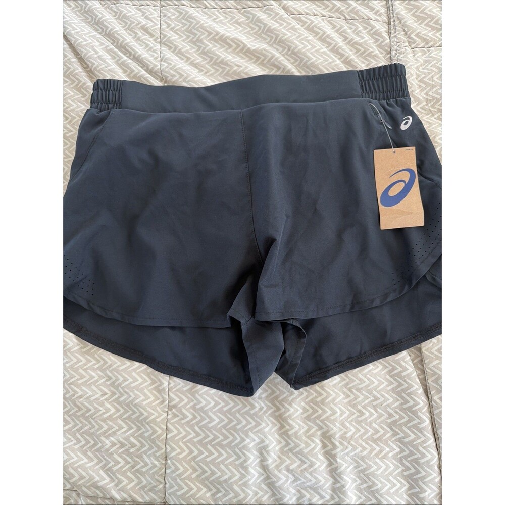 Women’s Black Asics Lined Running Shorts Size Large New With Tags